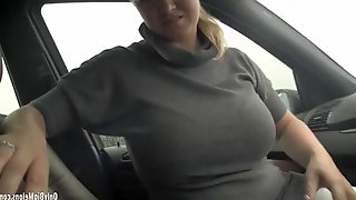 Sima Blowing On Cock In A Car