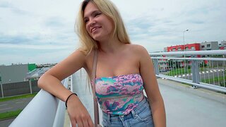 HD POV video of outdoor dicking with a blonde - Irina Cage